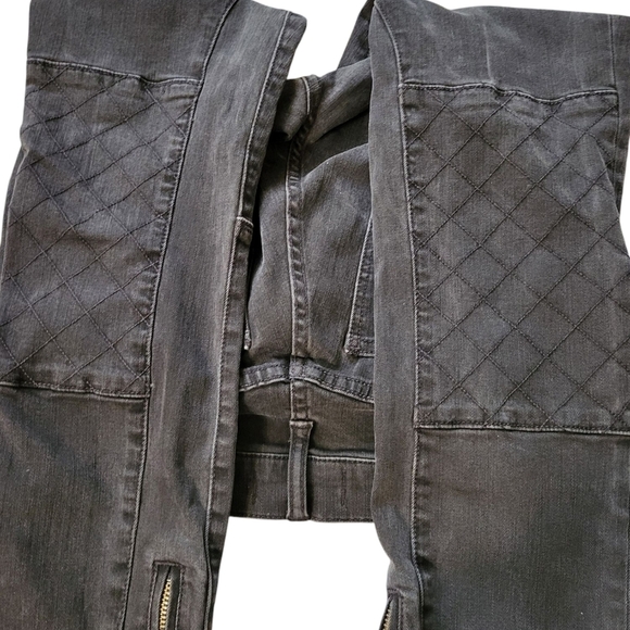Madewell Women's Black Quilted. Zip Moto  High Rise 27 Jeans - Picture 3 of 16